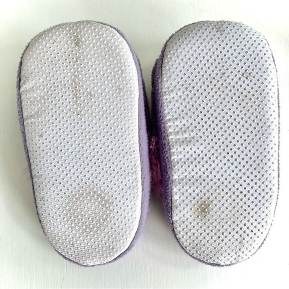 Stompeez Kids Unicorn Slippers Purple & Pink Size Medium Plush Slipper Shoes - Picture 12 of 16